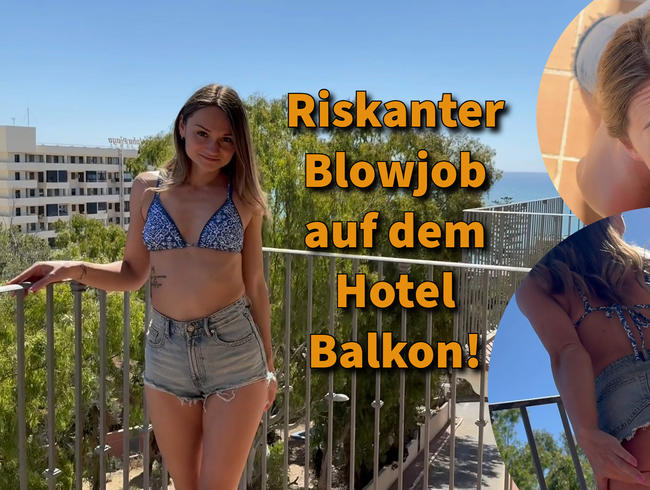 MonaMystery bläst den dicken Schwanz auf dem Balkon im Hotel