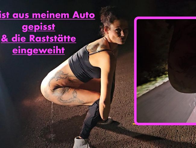 Sydney_Schmid pisst einfach aus dem Auto raus