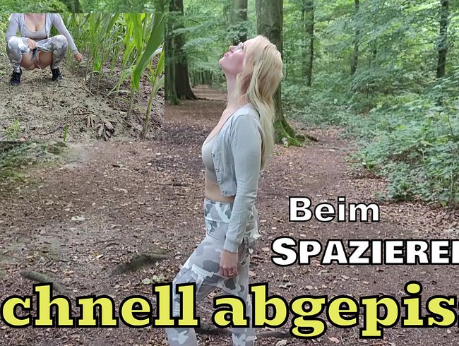 blondehexe muss pinkeln im Wald