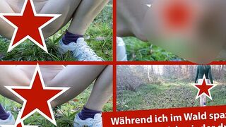 Schamlos im Wald in der Hocke pissen (Geile Nachbarn)